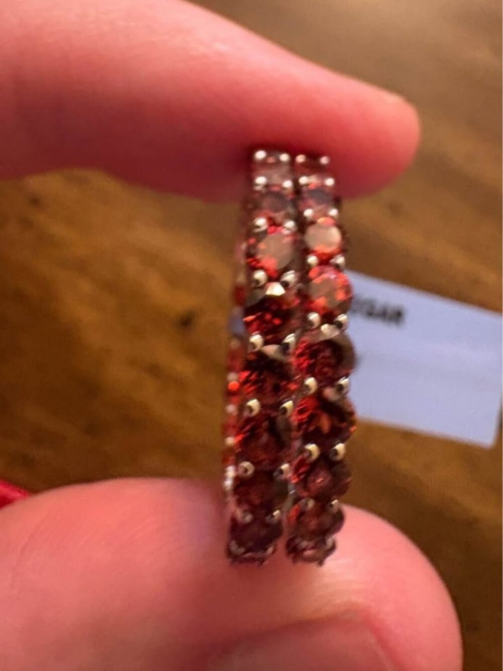 Garnet Inside-Out Sterling silver 925 Earrings